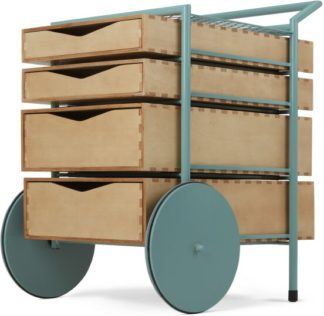An Image of Swappi Drinks Trolley, Mint Green and Ash