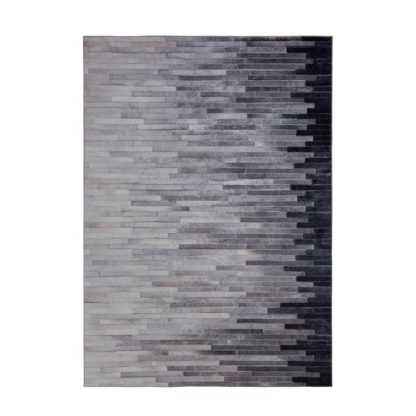 An Image of Porter Faux Hide Rug Grey and Blue