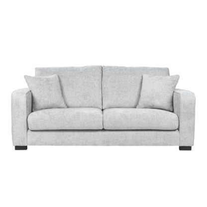 An Image of Carson Chunky Chenille 3 Seater Sofa Pebble