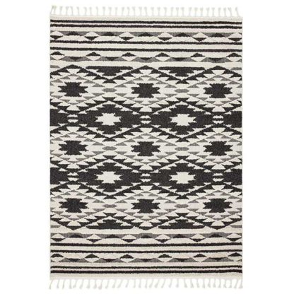An Image of Tangier Rug Black and White