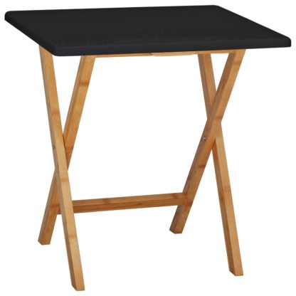An Image of Habitat Drew Folding Bamboo 2 Seater Table - Black