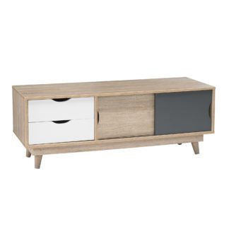 An Image of Scandi 2 Drawer Grey TV Media Unit Grey