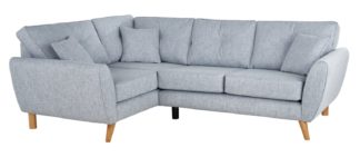 An Image of Argos Home Isla Left Corner Fabric Sofa - Light Blue