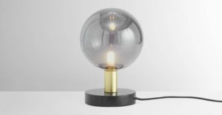 An Image of Boll Table Lamp, Black Marble, Brass & Smoked Glass