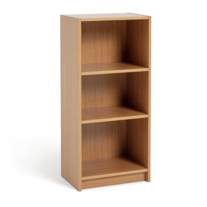 An Image of Habitat Maine 2 Shelf Half Width Bookcase - Oak Effect