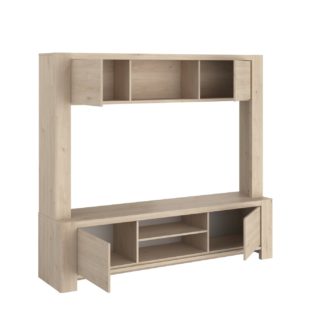 An Image of Portland Wall TV Unit - Oak