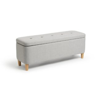 An Image of Habitat Aspen Ottoman - Light Grey