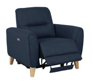 An Image of Habitat Tommy Fabric Recliner Chair - Navy