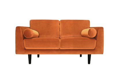An Image of Habitat Jackson 2 Seater Velvet Sofa - Orange