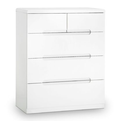 54dd88bc7884f34fbdf23d85e8f6e99b9b48f60756b37488eb9c9254b95b95d5.jpg An Image of Manhattan White 5 Drawer Chest White