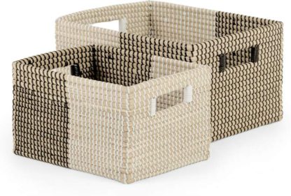 An Image of Havana Seagrass and Set of 2 Baskets, Black and White