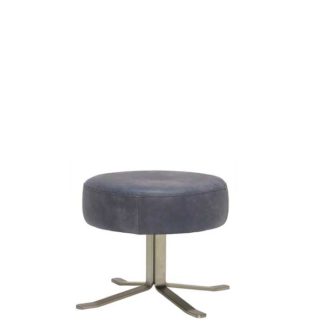 An Image of Fama Lenny Leather Swivel Footstool