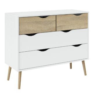 An Image of Viken 2 Plus 2 Chest of Drawers - White and Oak