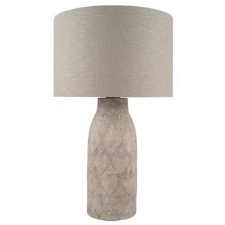 An Image of Etched Feather Stoneware Table Lamp