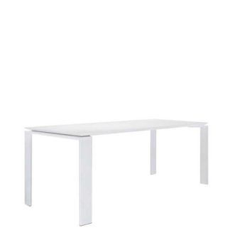 An Image of Kartell Outdoor Four Dining Table White on White
