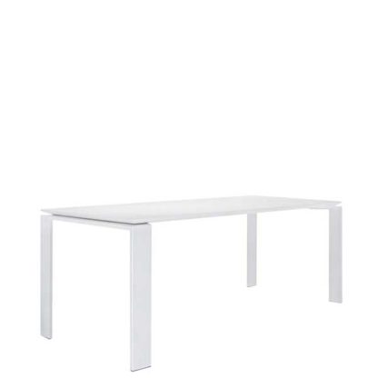 An Image of Kartell Outdoor Four Dining Table White on White