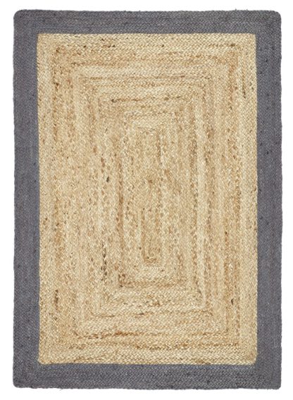 An Image of Origins Jute Border Rug - 160x230cm - Duck Egg