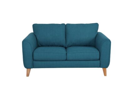 An Image of Habitat Cooper 2 Seater Fabric Sofa - Teal