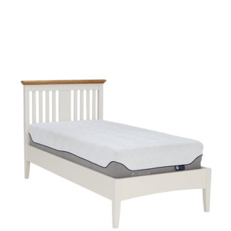 An Image of Carrington Single Bedframe Ivory and Oak