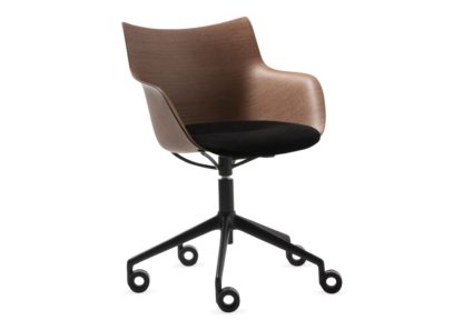 An Image of Kartell Q Wood 3D Swivel Chair