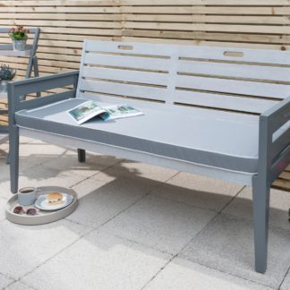 An Image of Florenity Grigio 3 Seater Cushioned Bench Grey