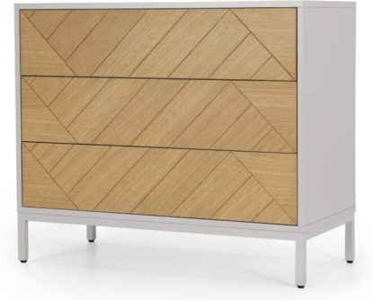 An Image of Mera Chest of Drawers, Oak & Grey