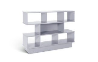 An Image of Habitat Cubes 3 Tier Wide Bookcase - Grey