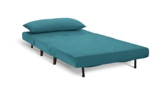 An Image of Habitat Roma Small Double Fabric Chairbed - Teal