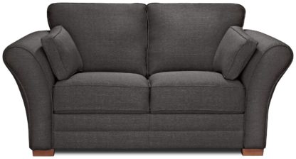 An Image of Argos Home Thornton 2 Seater Fabric Sofa - Light Grey