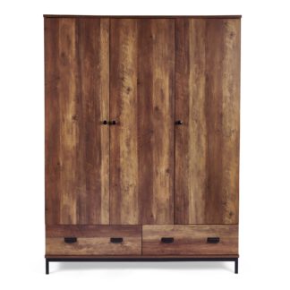 An Image of Fulton Triple Wardrobe Brown