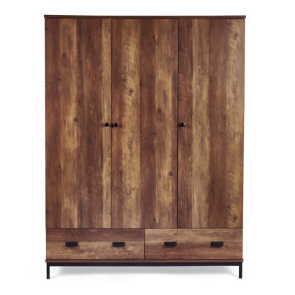 An Image of Fulton Triple Wardrobe Brown