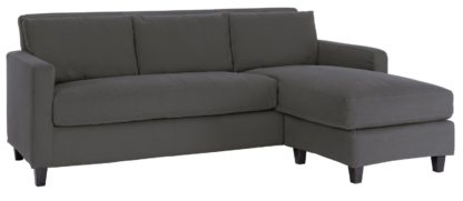 An Image of Habitat Chester 3 Seater Reversible Chaise Sofa - Charcoal