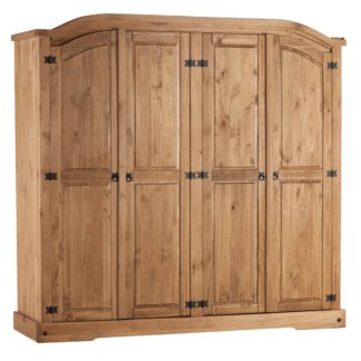 An Image of Corona 4 Door Wardrobe Natural