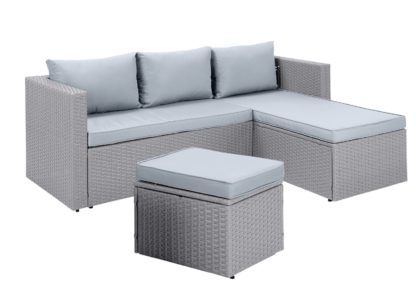 An Image of Habitat Mini Corner Sofa Set with Storage - Grey