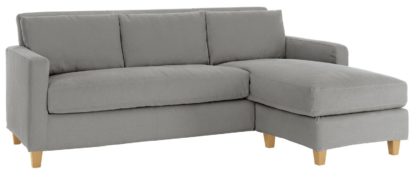 An Image of Habitat Chester 3 Seater Reversible Fabric Chaise Sofa Grey