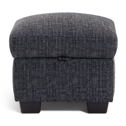 An Image of Habitat Lisbon Fabric Footstool - Charcoal