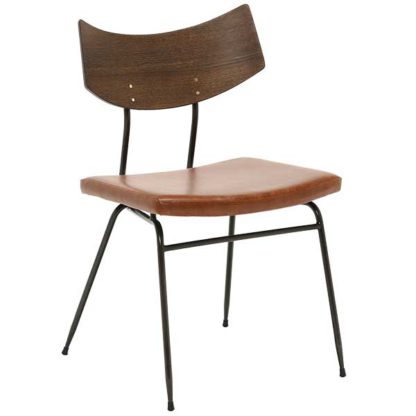 An Image of Vega Soli Dining Chair Tan Leather