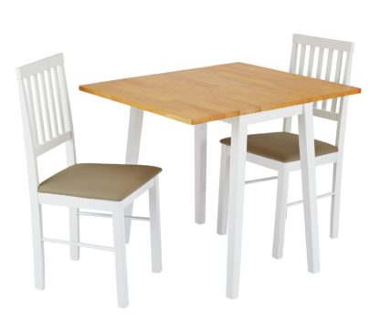 An Image of Argos Home Kendal Solid Wood Extending Table & 2 Chairs