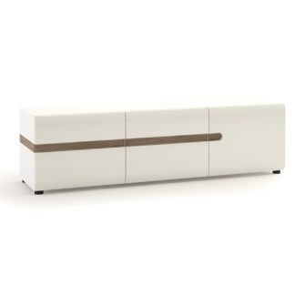 An Image of Exton 3 Door TV Unit - White Gloss