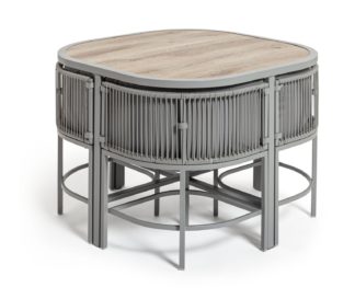 An Image of Habitat Nordic Spring Compact 4 Seater Patio Set - Grey