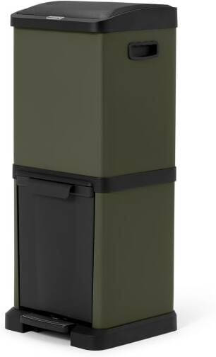 An Image of Kaja Double Recycling Bin, 34L, Forest Green