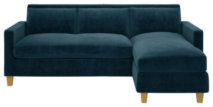 An Image of Habitat Chester 3 Seater Reversible Fabric Chaise Sofa Blue