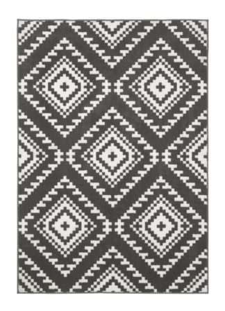An Image of Argos Home Global Geo Rug - 120x170cm - Grey