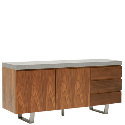 An Image of Halmstad Sideboard Concrete and Walnut