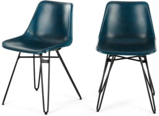 An Image of 2 x Kendal Dining Chair, Teal and Black