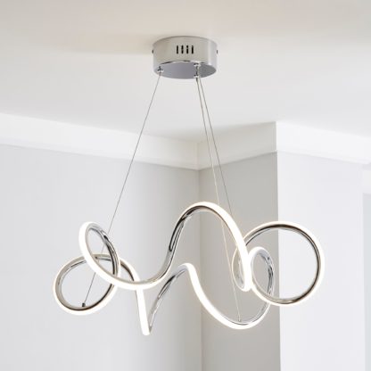 66fede17b64d01781b534bb859a618c77a88fa275756170ca9a3973326a713f4.jpg An Image of Skylar Curly LED Ceiling Fitting Chrome