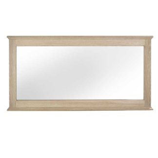 An Image of Charente Wide Wall Mirror Chalk Oak