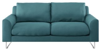 An Image of Habitat Lyle 2 Seater Fabric Sofa - Teal