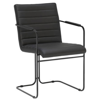An Image of Baxter Dining Chair - Matt Black Finish - 100% Leather or 100% Polyester Faux Velvet