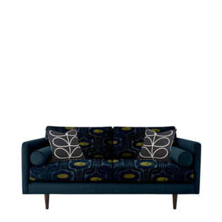 An Image of Orla Kiely Mimosa Medium Sofa Patterned Velvet